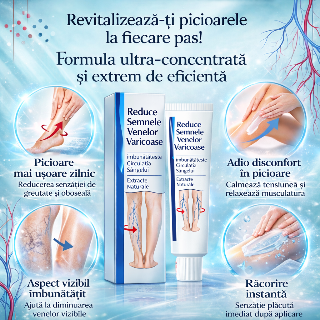 Cremă pentru varice și circulație – picioare mai ușoare și aspect vizibil îmbunătățit