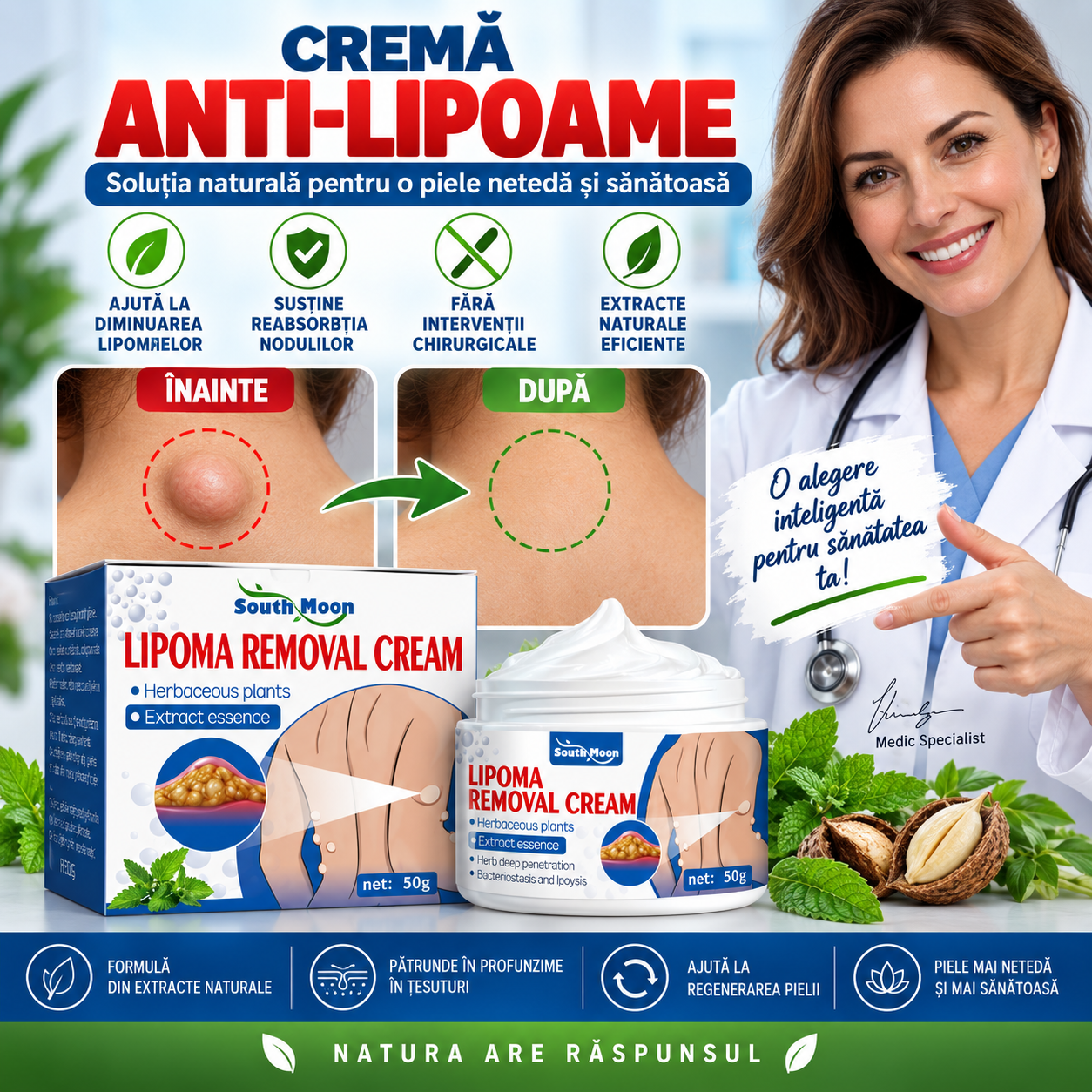 Cremă Anti-Lipoame – Îngrijire Locală cu Extracte Naturale. Oferta 1+1 Disponibila