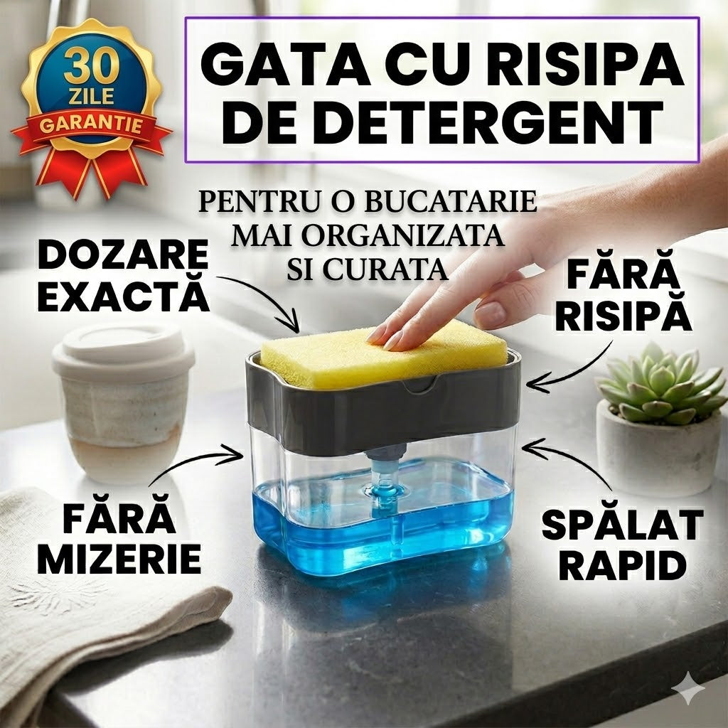 Dispenser detergent vase cu suport burete 2 in 1