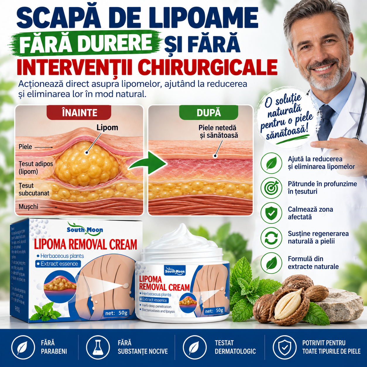 Cremă Anti-Lipoame – Îngrijire Locală cu Extracte Naturale. Oferta 1+1 Disponibila