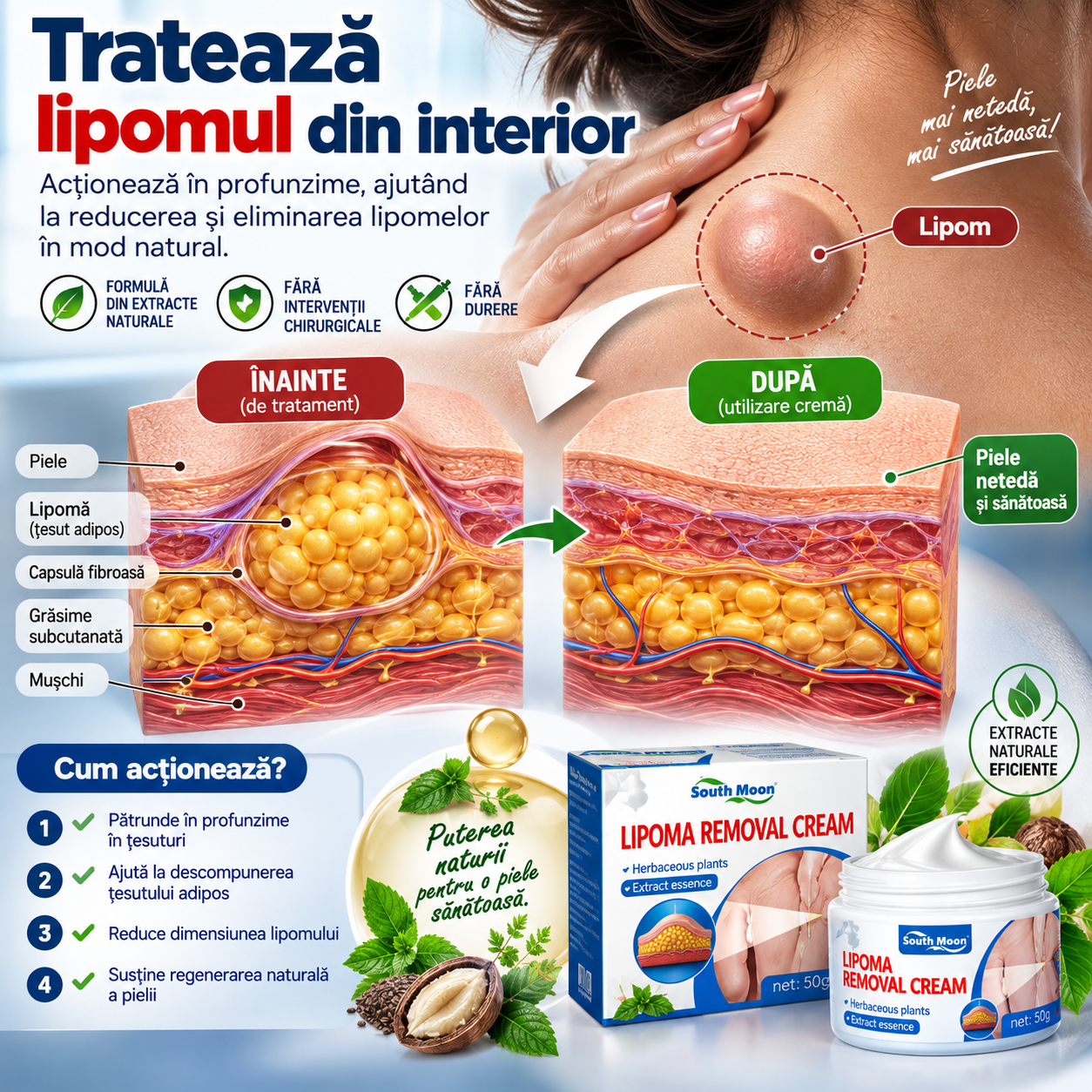 Cremă Anti-Lipoame – Îngrijire Locală cu Extracte Naturale. Oferta 1+1 Disponibila